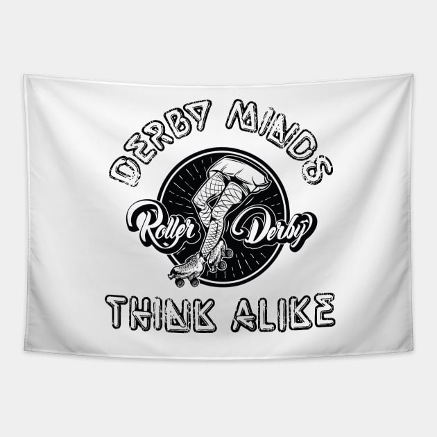 Roller Derby - Derby Minds Think Alike Tapestry by LahayCreative2017