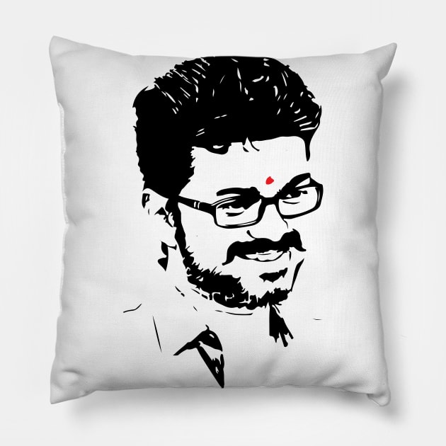 Ilayathalapathy Vijay Tamil Kollywood Pillow by alltheprints