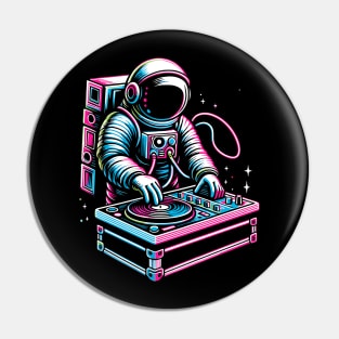 Retro Astronaut DJ Funny Astronaut Pin