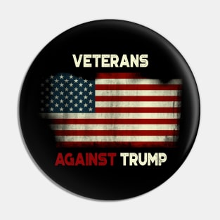 Grunge Veterans Against Trump American Flag Pin