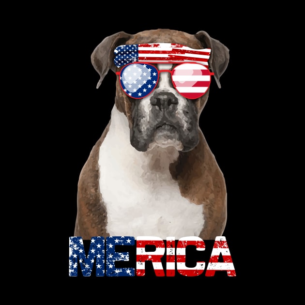 Merica Boxer Dog American Flag 4Th Of July by jrgenbode
