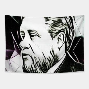 Charles Spurgeon Black and White Portrait | Charles Spurgeon Artwork 3 Tapestry