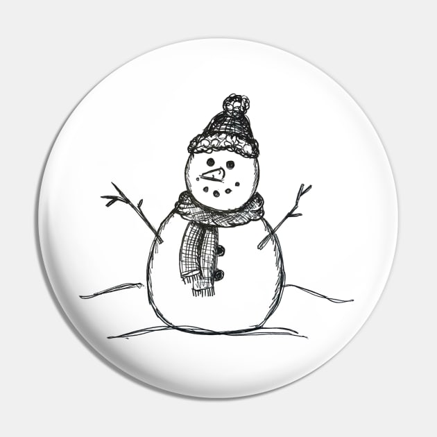 Snowman Pin by Lavenderbuttons