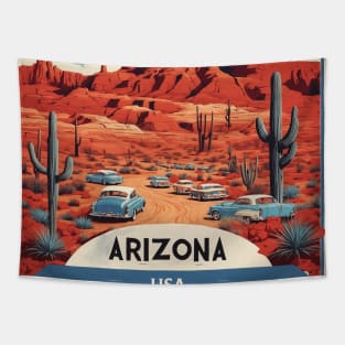 Arizona United States of America Tourism Vintage Poster Tapestry