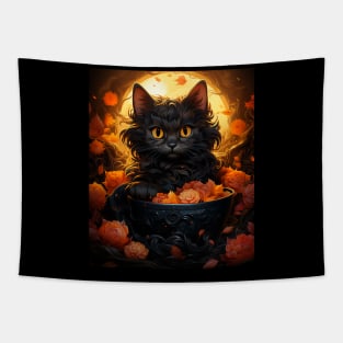 Witch Cats Ramen Cute Halloween Japanese Noodles Food Lover Tapestry