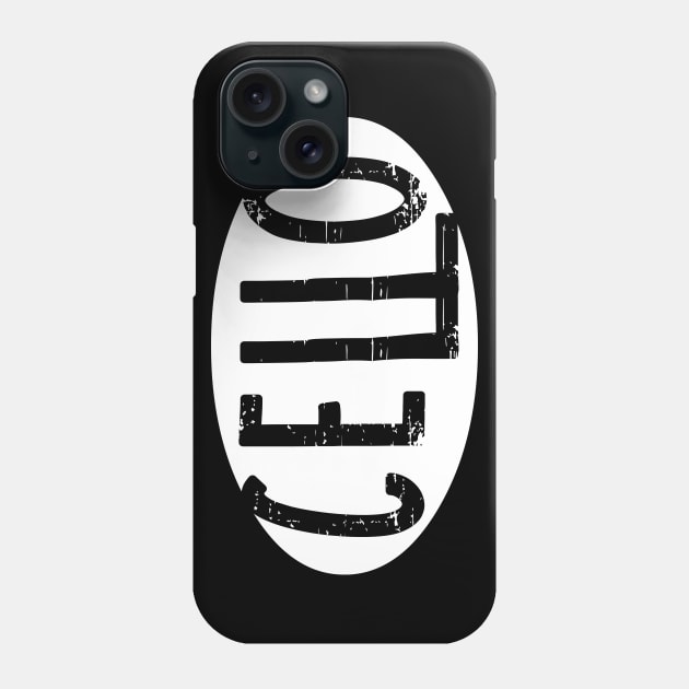 Cello Oval Rough White Text Phone Case by Barthol Graphics