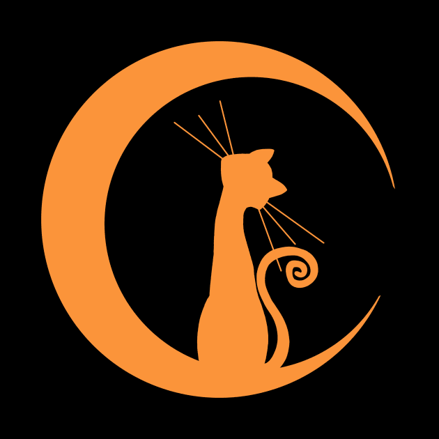 Cat and Moon by MGuyerArt