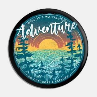 Adventure vinyl sunset Pin