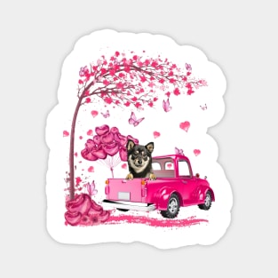 Valentine's Day Love Pickup Truck Shiba Inu Magnet