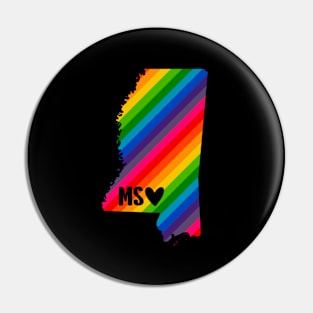 USA States: Mississippi (rainbow) Pin