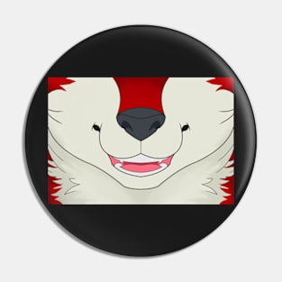 Red Husky Face Pin