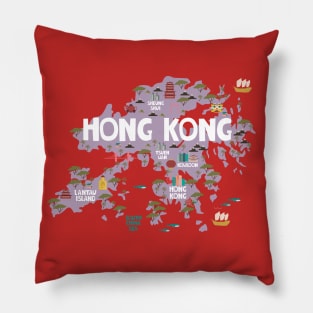 Hong Kong illustrated map Pillow