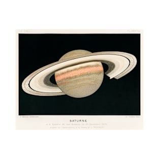 1877 Antique Lithograph of Saturn T-Shirt