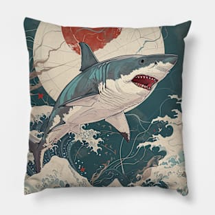 Vintage Japanese Shark 02 Pillow