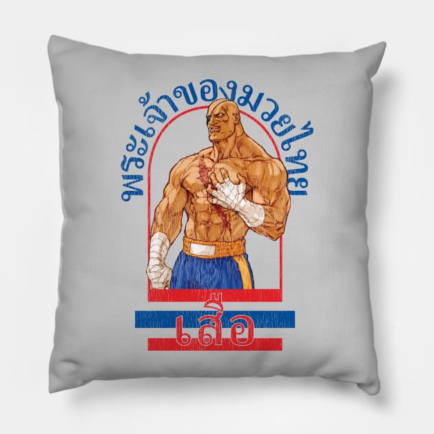 Sagat God of Muay Thai Gym Pillow by RevLevel