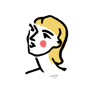 Minimalist Expressionist Woman Portrait Illustration T-Shirt