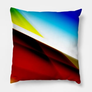 Red blue green abstract art texture Pillow