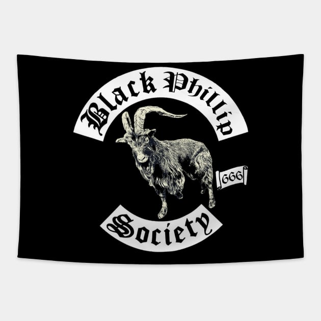 Black Phillip Society Tapestry by The Dark Vestiary