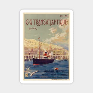 Transatlantique Alger Vintage Poster 1901 Magnet
