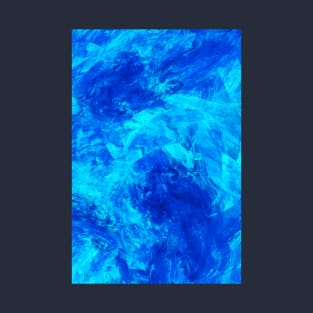 Ultra Blue Abstract Splatter Spalsh Marble Artwork T-Shirt