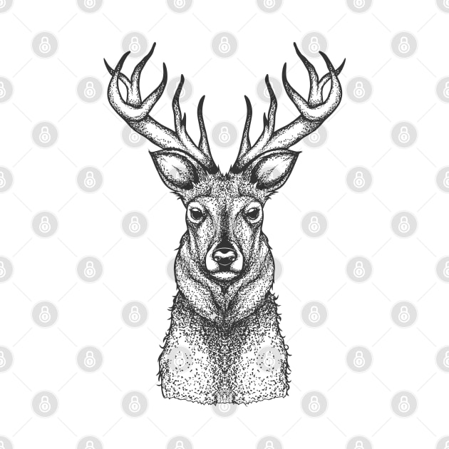 deer black modern abstract by Mako Design 