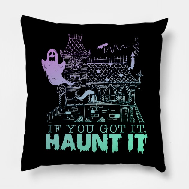 Haunt it Pillow by NinthStreetShirts