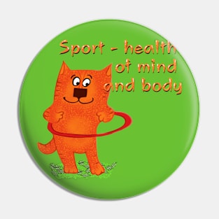 Fitness cat Pin