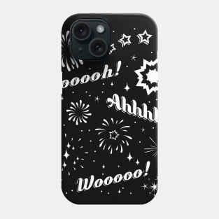 Fireworks Ooh and Ahh - Black and White Ed. Phone Case