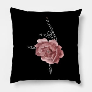 Ballet Dancer Ballerina Dance Floral Roses Pillow