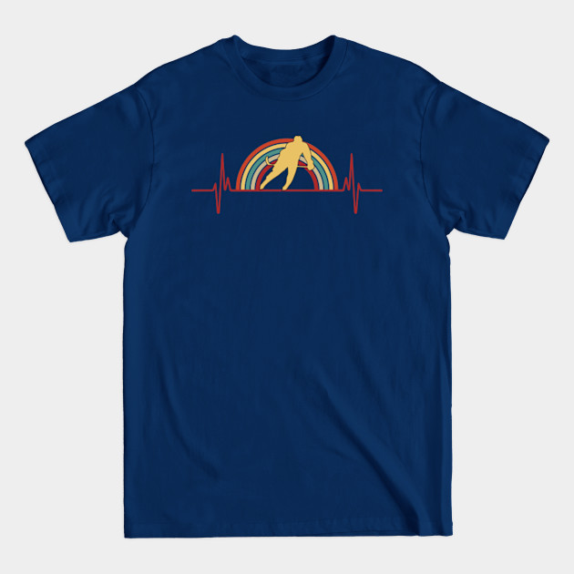 Disover Vintage Hockey Player Heartbeat - Hockey - T-Shirt