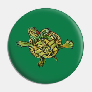 Slider Turtle Pattern Pin