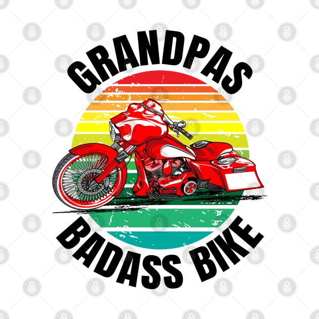 Grandpas badass bike, biker grandpas, coolest grandpas, red bagger by Lekrock Shop