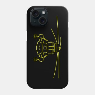 Westland Sea King classic helicopter yellow outline graphic Phone Case