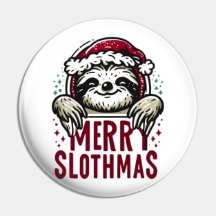 Funny Merry Slothmas Christmas Pajama for Sloth Lovers Pin