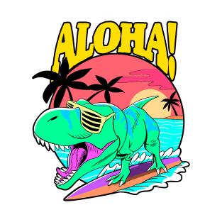 Dino surfer vintage aesthetic T-Shirt