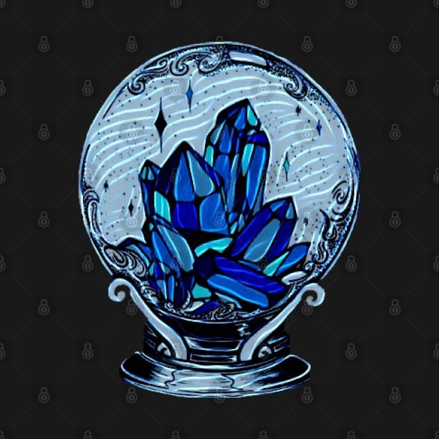 Blue Wavy Magick Crystal Ball by Wicca Fairy