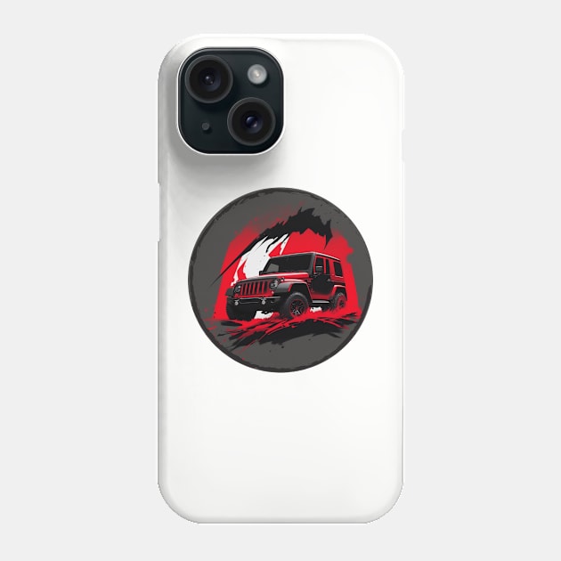 Jeep vehicle Red knight design Phone Case by The Wonder View