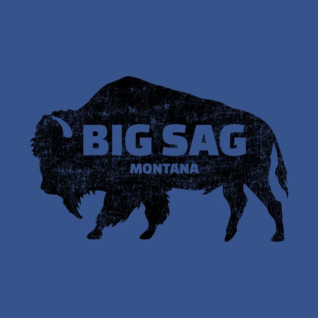 Big Sag, MT - Buffalo (Distressed) by Where?!? Apparel