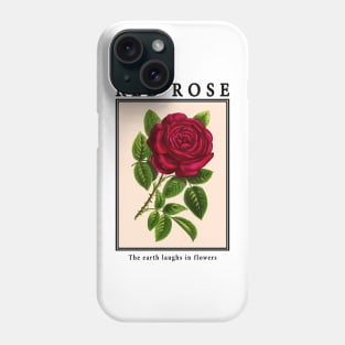 Red Rose - Vintage Postcard Phone Case