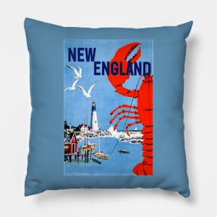 Vintage Travel Poster - New England Pillow