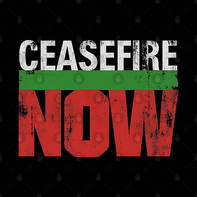 Powerful Ceasefire Now Advocacy Graphic by Retro Travel Design