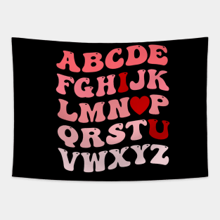 Funny Valentines Day Alphabet ABC I Love U Heart Teacher Tapestry