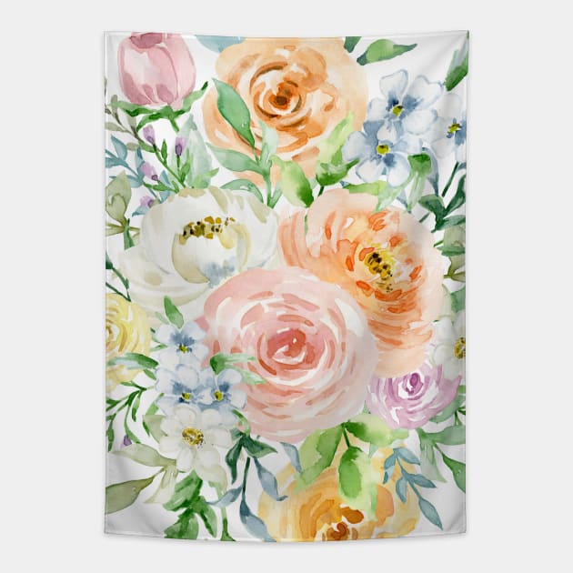 Pastel romantic garden Tapestry by CatyArte