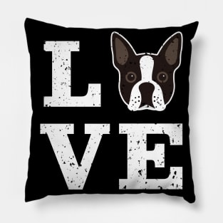 Boston Terrier Dog Love Pillow