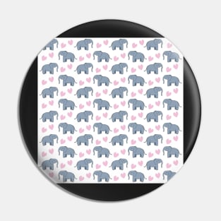 Elephant with Heart Pattern Pin