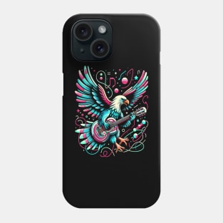 Melodic Wings: Eagle Strumming Guitar Phone Case