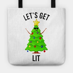 Let's Get Lit Funny Christmas Weed Tote