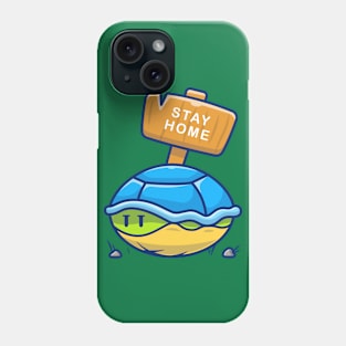 Cute turtle stay at home cartoon Phone Case