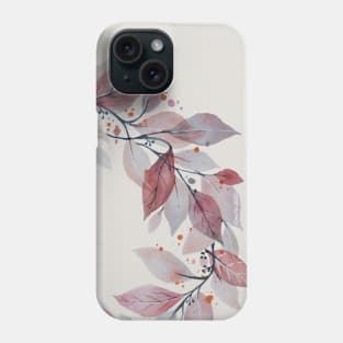 Watercolor Botanical Leaf Wreath Phone Case