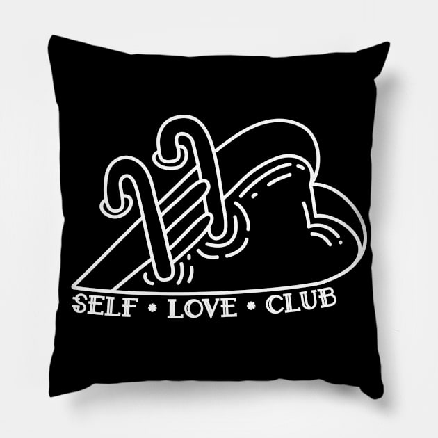 Self love club line art Pillow by tshirtguild